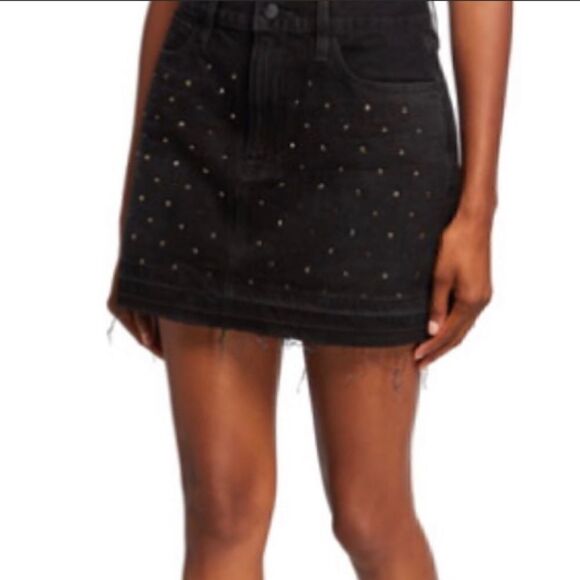 FRAME Denim Mini Skirt Embellished Size 24 - Picture 4 of 12